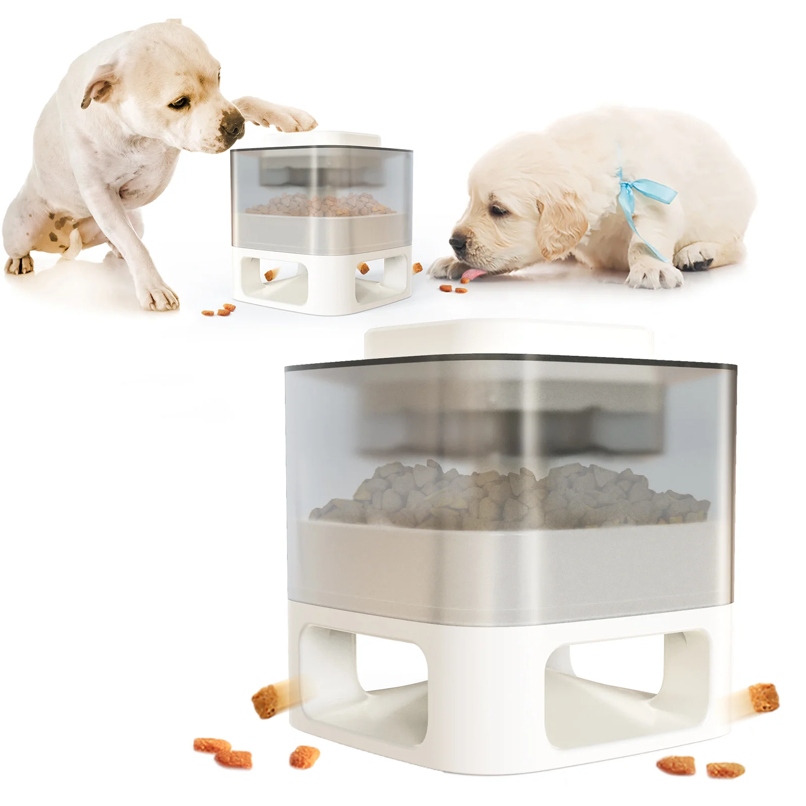 Automatic dog treat outlet dispenser